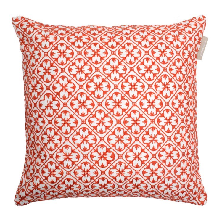 Cushion COIMBRA 40X40 decorative orange / white fancy double sofa Madura Paris